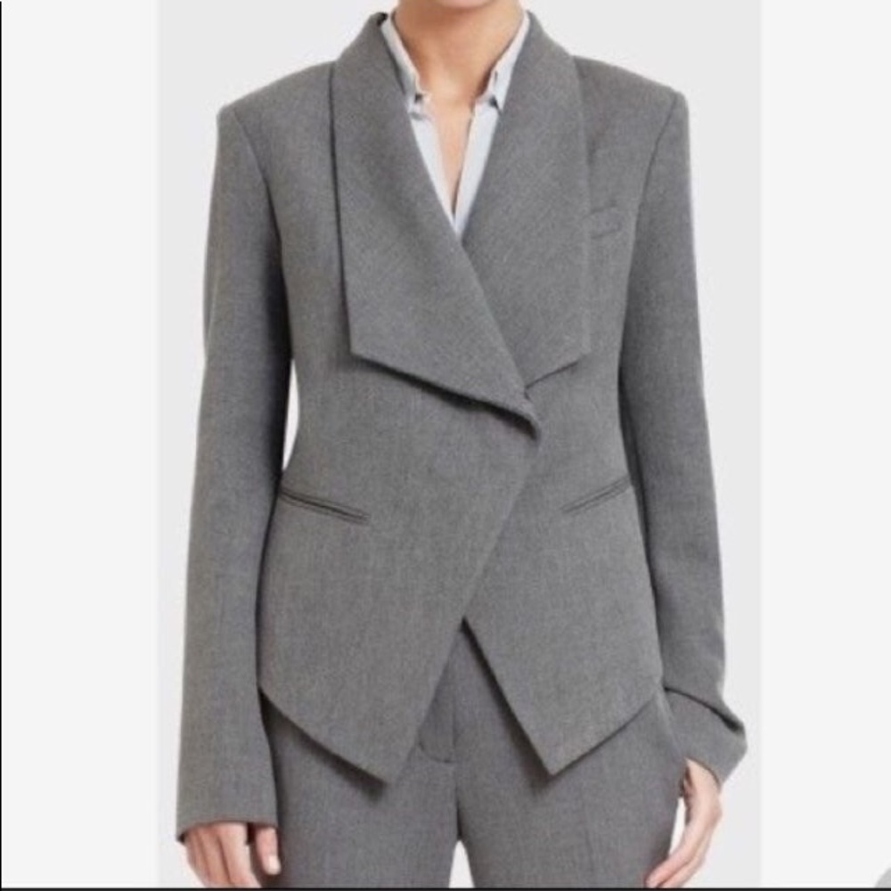 BCBG Tomas Asymmetrical Heather Gray Blazer